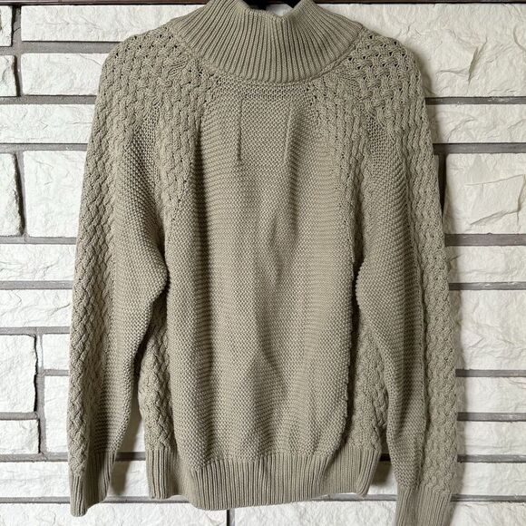 VTG Parish Nation E05-2006 NY Fisherman Cardigan Mens Large Cream Cable Knit - Picture 11 of 12